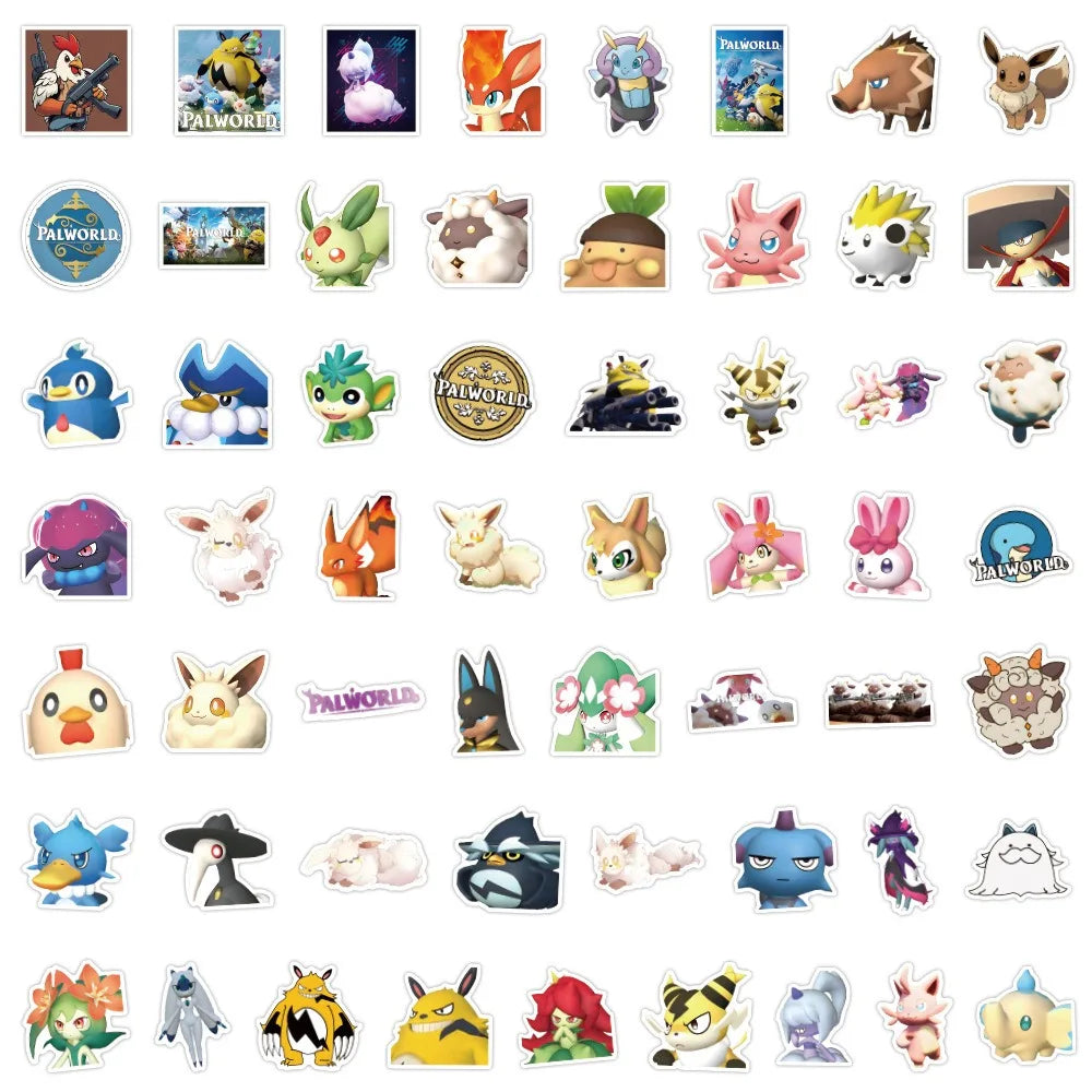 55 pcs Stickers Palworld